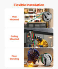 Auto-Rewind Welding Hose Reel For 1/4-Inch X 50-Foot Twin Oxygen Acetylene Rubber Hose Up To 300 PSI T Grade wall, ceiling, floor mount