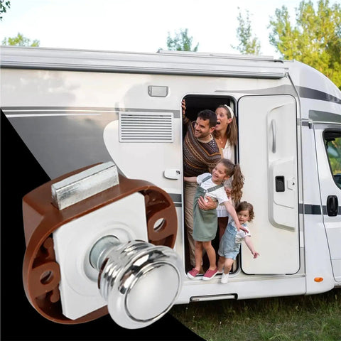 4 Pack RV Push Locks Security Latches For Cabinet Doors And Drawers With Thumb Rotation Twist Control One Hand Operation For Quick Access