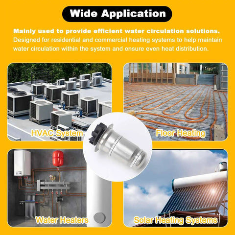 005-020RP Replacement Cartridge Assembly for Taco 005 Circulator Pump shown in HVAC system and water heater applications.