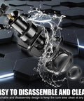 Game Changing Electric Portafilter Cleaner With Rapid Knock Box Design showing water splashing, highlighting easy disassembly for cleaning.