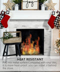 Fireplace with red stockings, Peel And Stick Backsplash For Kitchen PVC Wall Tiles 10 Sheets Statuario White With Metal Silver