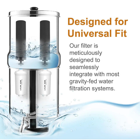 Replacement Filter Kit For Gravity Water Filter System With 2 Black Carbon Filters And 2 Fluoride Filters, Built To Fit Berkey Systems