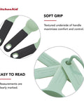 Nine Piece Measuring Cups And Spoons Set With Soft Grip Handle For Maximum Control Easy Read Measurements Nesting Design Pistachio