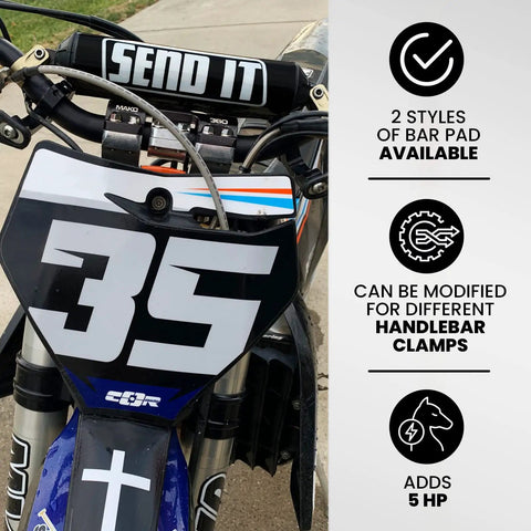 Off Road Universal Handlebar Pad With Free Grip Donuts For Dirt Bikes And ATVs Crossbar Fit Black Round Safety Cushion on bike