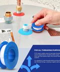 PTFE Plumbing Tape Half Inch By 1080 Inches Heavy Duty Pipe Thread Sealant for Leak Proof Shower Head and Faucets in use on fittings