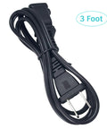 Shorty 3 Foot Extension Cord Two Prong Polarized 18 AWG Indoor Power Cable NEMA 5 15P To NEMA 5 15R ETL Listed Black