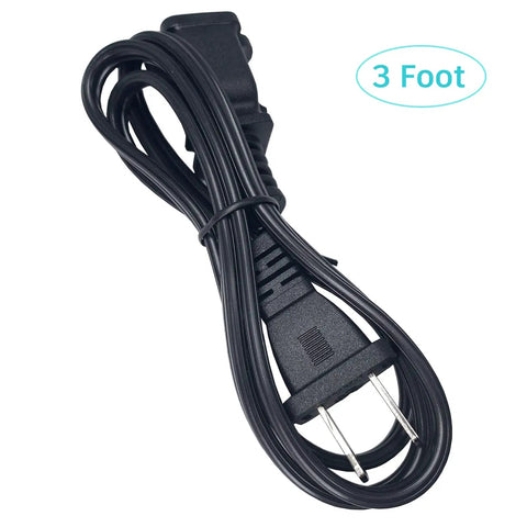 Shorty 3 Foot Extension Cord Two Prong Polarized 18 AWG Indoor Power Cable NEMA 5 15P To NEMA 5 15R ETL Listed Black