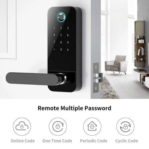 Keyless Bluetooth Smart Door Lock With Fingerprint Access And App Control, Gateway Hub Included, Compatible With Alexa And Google Home