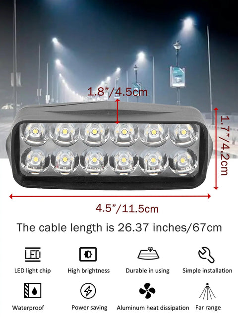High Brightness 1200 Lumen LED Headlight For 12V To 80V Electric Bikes Tricycles And Motorcycles Waterproof Front Light For Ride Safe Night Rides And Easy Tricycle Conversion Lamp