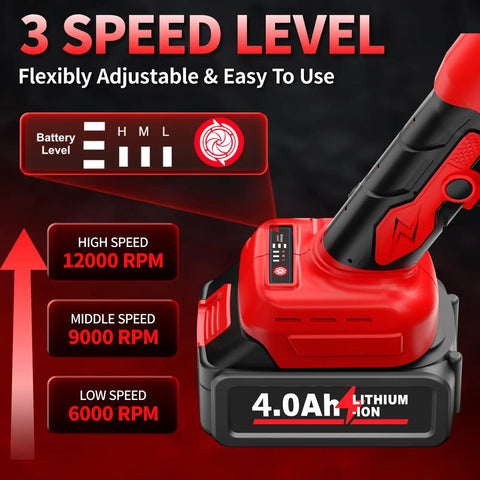 Cordless Angle Grinder Kit With Two 4.0Ah Batteries, 4-1/2 Inch Metal Grinder, Brushless Motor Up To 12,000 RPM, Cutting Wheels Included, Heavy Duty Electric Grinder Tool Set For Cutting And Grinding