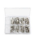 120 Piece Crimp Terminal Assortment Kit With 2.8mm 4.8mm 6.3mm Spade Terminals And 4.0mm Male And Female Bullet Terminals With Insulating Sleeves In Plastic Organizer Box for auto electrical projects, visible assorted metal terminals