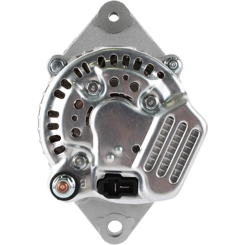 Road Ready 12 Volt 125 Amp Alternator For Kubota UTV with internal regulator and cooling fan, showcasing durable metal construction.