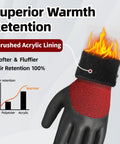 Close-up of Three Pairs Winter Work Gloves With Three Quarters Double Dipped Coating, brushed acrylic lining showing warmth retention.