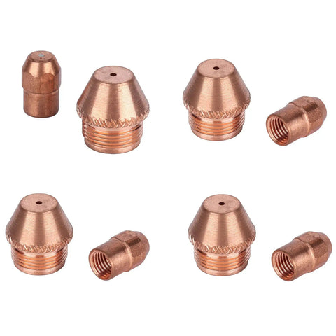Plasma Cutter Consumables Set For TZ 100 100A Torch Replacement Electrodes And Nozzles Copper Tips Kit displayed in rows