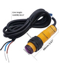 30Cm Adjustable M18 Diffuse Photoelectric Switch Sensor Three-Wire NPN Normally Open Proximity Sensor 6-36V DC E3F-DS30C4 Built-To-Last Ready-To-Install with wires displayed