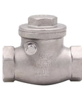 Swing check valve, 3/4 in stainless steel, CF8M (SS304), threaded ends, WOG 200 psi