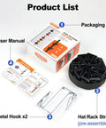 Door Hat Rack With Two Way Hanging And Display Hooks For Baseball Caps Over The Door Hat Organizer showing parts and packaging