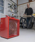 Heavy Duty 4,800W Fan Forced Space Heater For Garage And Workshop Industrial Grade Steel Construction in use