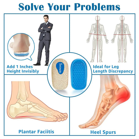 Three Layer Adjustable Orthopedic Heel Wedge Lift For Leg Length Discrepancies And Height Increase Insoles Benefits Overview