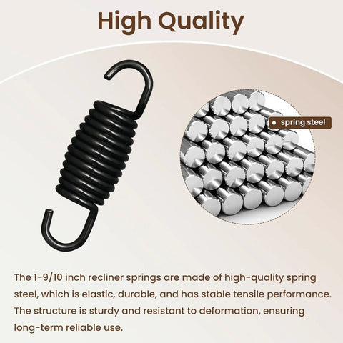 Heavy Duty Recliner Springs 12 Turn Extension Springs 1.9 Inch showing coil design and material for furniture support