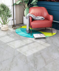 Living room with 32 Pack Peel And Stick Floor Tiles 12x12 Light Grey Marble Vinyl Flooring Self Adhesive Durable and Scratch Resistant