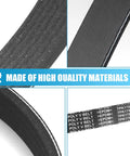 Close-up of Top Notch Remax Serpentine Drive Belt Fits Honda Accord 2003 Through 2007 2.4L L4 Engine, showcasing EPDM material and texture.