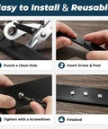 Top Shelf M3 X 12mm Chicago Binding Screws 40 Set Kit Made From Tough 304 Stainless Steel Cross Head Machine Bolts installation steps on leather.