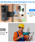 Anti Theft Doorbell Mount For All New 2nd Gen Video Doorbell No Drilling Rent Friendly Mount installed on door