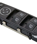 Beefed-Up Power Window Master Switch Replacement For Mercedes Benz Models Including CLA250 CLA45 AMG GLA250 GLA45 AMG GLE350 GLE400 GLE550e GLB B250 2013-2017 Driver Side Door Window Control, showing a close-up of the switch unit design.