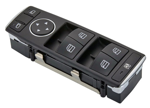 Beefed-Up Power Window Master Switch Replacement For Mercedes Benz Models Including CLA250 CLA45 AMG GLA250 GLA45 AMG GLE350 GLE400 GLE550e GLB B250 2013-2017 Driver Side Door Window Control, showing a close-up of the switch unit design.