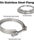 5 To 4 Inch T6 Flange Exhaust Reducer Clamp V Band Kit Stainless Steel Durable Turbo Piping For S400 S400SXE S475 S480 flange adapter