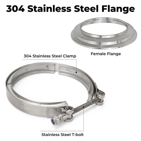 5 To 4 Inch T6 Flange Exhaust Reducer Clamp V Band Kit Stainless Steel Durable Turbo Piping For S400 S400SXE S475 S480 flange adapter