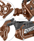 Upgraded RC Car Parts Kit For 1 By 10 Jato 4X4 Brushless VXL showcasing bronze caster blocks and stub axle carriers