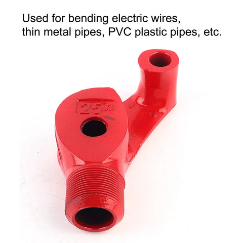 Manual Cast Iron Pipe Bending Tool For Galvanized, Al Alloy, And PVC Pipes. Red tool for bending electric wires, PVC, and metal pipes.