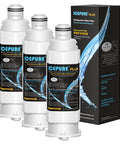 NSF53 Refrigerator Water Filter 3 Pack For Samsung Replacement DA97-17376B DA97-08006C with box and filters displayed