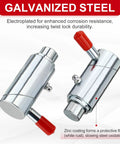 Heavy Duty 3/4 Inch Spring Loaded Twist Lock Plunger Pin With Slick Red Handle Straight Shooter Cam Latch For Towing Trucks side view showing galvanized steel finish.