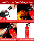 Steps to use 620ml Large 8 In 1 Water Based Fire Extinguisher For Home Car Boat Kitchen With Wall Mount Portable Grab And Go Ready