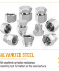 Heavy Duty BSPP Cap And Plug Kit For Hydraulic Systems, 56-Piece Galvanized Steel Fitting Set With Precision Threading displayed