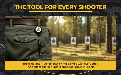 Break Barrel Pellet Loader Tool BBPR For.177.22.25 Caliber clipped to belt in forest for shooting activities