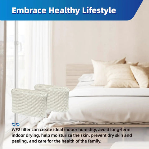Easy Swap Humidifier Filter Replacement For Vicks Starry Night And Kaz Models, two filters on bedroom bed