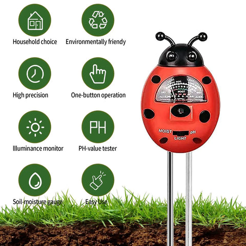 All in One Soil Moisture PH and Light Meter for Indoor and Outdoor Plants, Garden, Lawn and Farm Use, Easy Kit with features