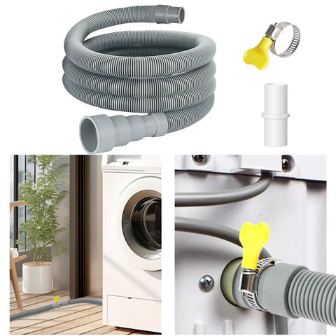 No Sweat 10 Foot Washing Machine Drain Hose Extension Kit With Universal Couplers Quick Install Flexible PVC Tubing for drainage setup