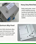 Heavy duty metal body and aluminum alloy panel of Portable Mini Belt Polisher And 4 In 1 Bench Grinder with adjustable angle ruler.