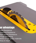 Heavy Duty Dado Throat Plate For 10 Inch Job Site Table Saw showing 10-inch blade opening with safety features.