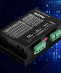 MA860H 200KHz stepper motor driver microstep controller module with optical isolation and 7A peak, front view against tech background
