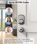 Keyless Entry Door Lock With Keypad And Auto Lock, Smart Deadbolt For Front Door, Satin Nickel Finish, 20 User Codes Featured