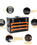 Beefy Heavy Duty 3 Drawer Metal Tool Chest Organizer With Ball Bearing Drawer Slides Portable Garage Workshop Tool Box