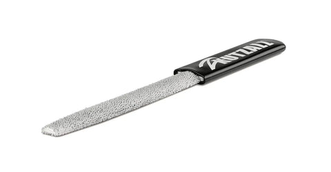 6 Inch Half Round Wood Rasp With Slick Ergonomic Soft Grip Handle Coarse Tungsten Carbide Coating Heavy Duty Kickass Multidirectional Cutting Action Professional Woodworking Shaping Tool on white background.
