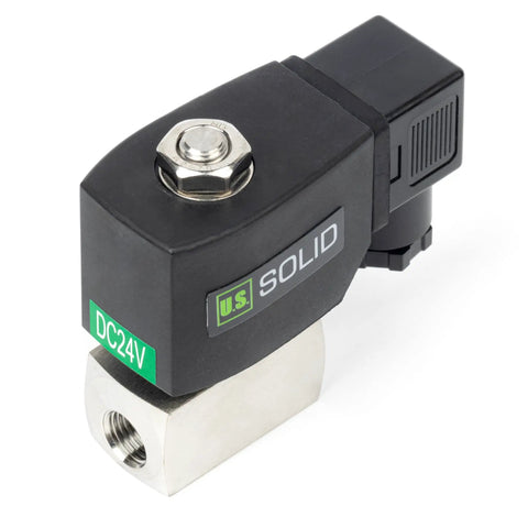 Quarter Inch High Pressure Solenoid Valve 24V DC Stainless Steel 60 Bar Heat Resistant For Industrial Water Gas Oil And Fluids Control
