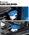 Installed Long Arm Aluminum Windshield Washer Fluid Reservoir Cap Replacement That Fits Audi A3 S3 TT TTS TTRS 8S 1K0955455 And VW Golf 7 7.5